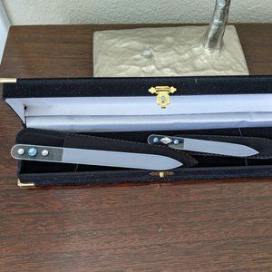 NIB 2 Glass Nail Files in Velvet Case